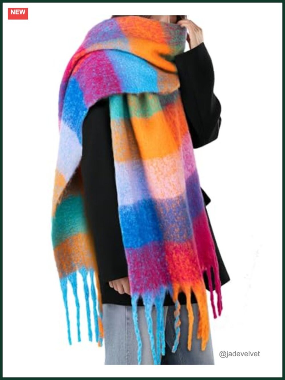 Warm Chunky Blanket Scarf for Women - Soft Polyester Winter Wrap
